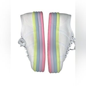 Superga‎ Platform Sneakers  w/ Rainbow Stripes Women's Size 38 Or US 8 Festival
